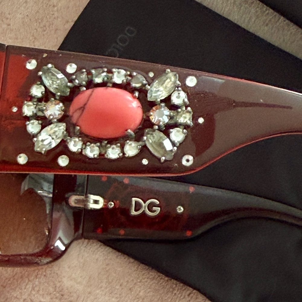 Dolce & Gabbana Ruby Red Embellished Sunglasses - Picture 6 of 10